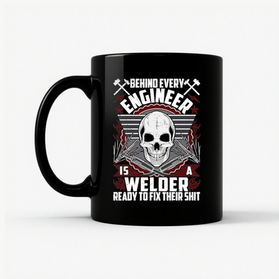 Welder Because Engineers Need Heroes - Funny Welding Gift Mug in Black