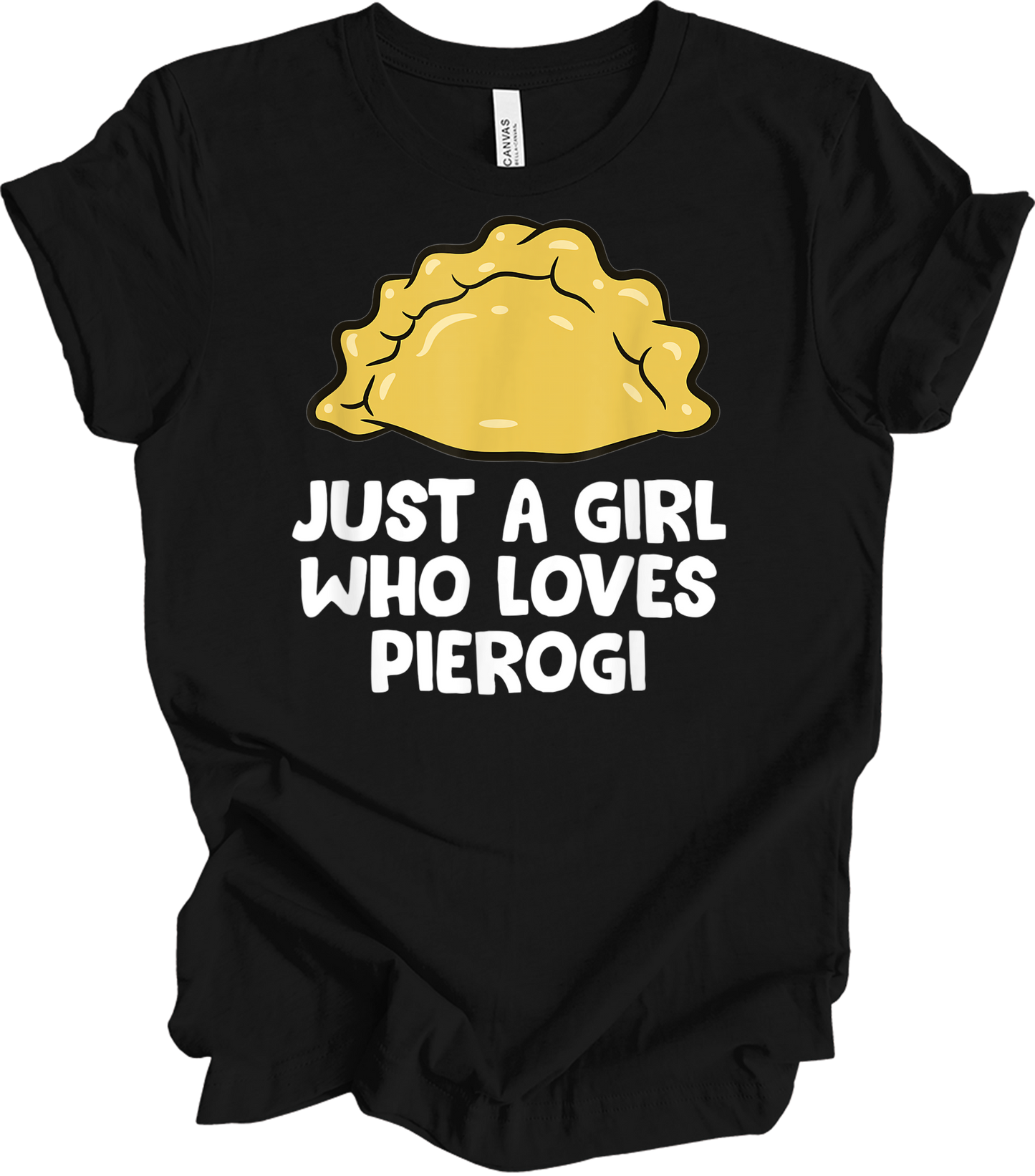 Girl Who Loves Pierogi T-Shirt in Black