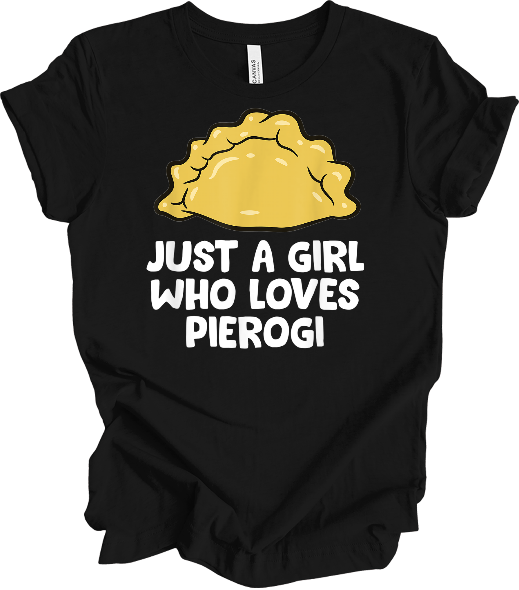 Girl Who Loves Pierogi T-Shirt in Black