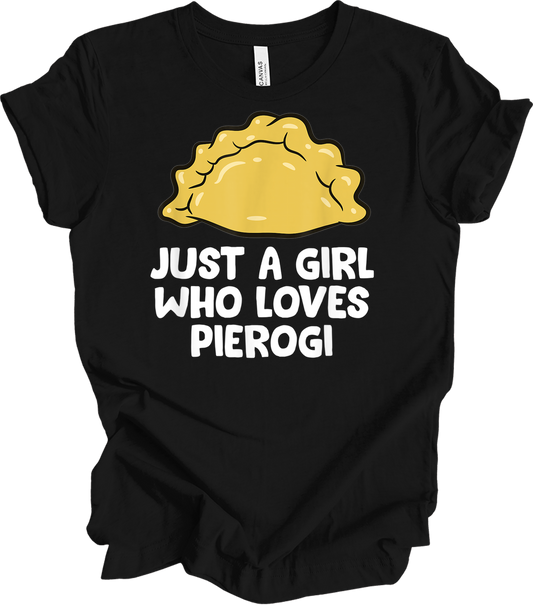Girl Who Loves Pierogi T-Shirt in Black