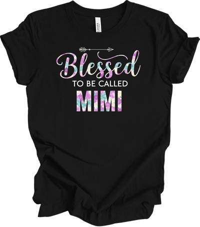 Blessed Mimi Floral Gift T-Shirt in Black