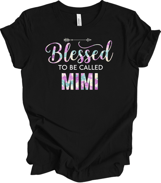 Blessed Mimi Floral Gift T-Shirt in Black