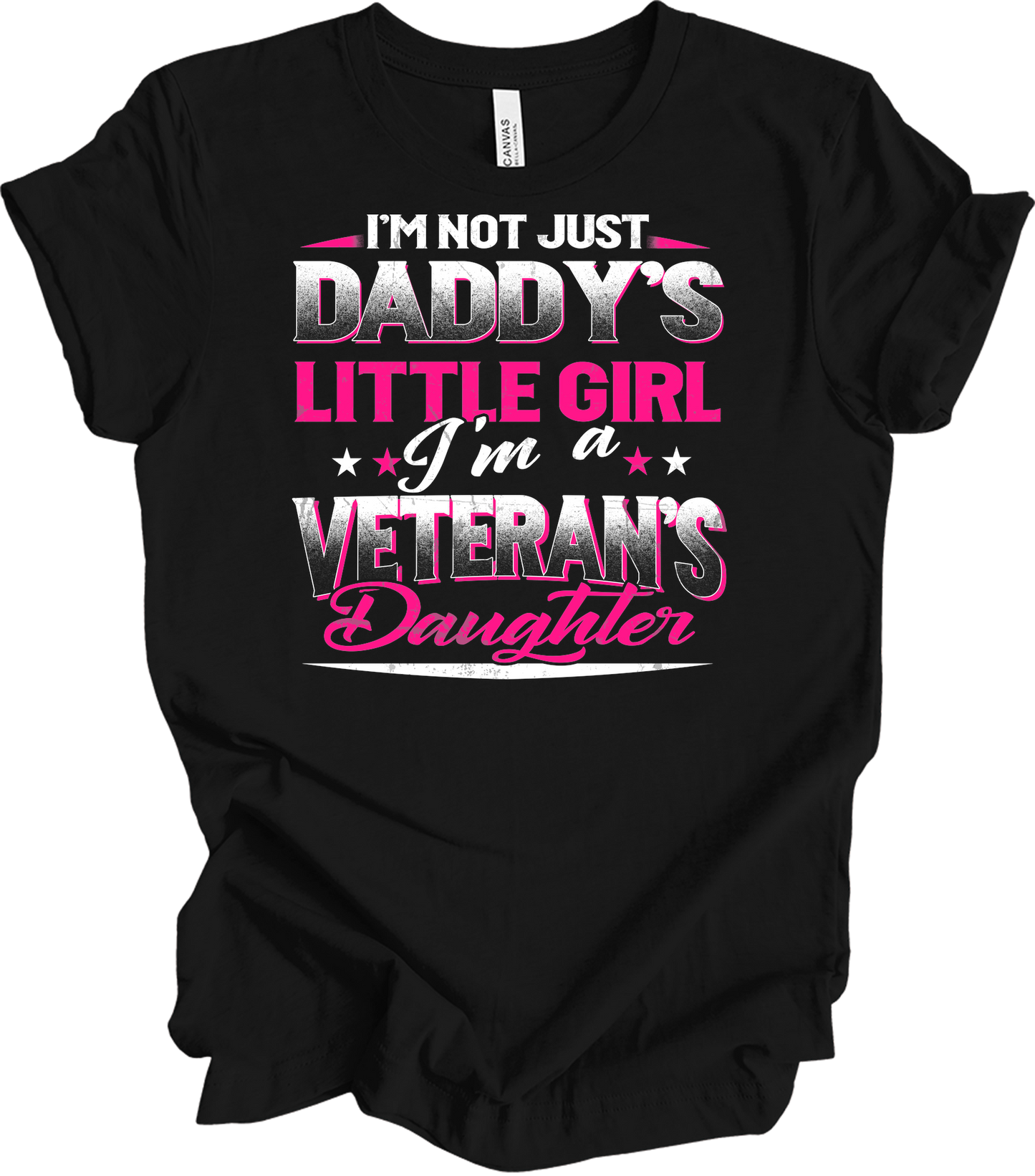 Veteran's Daughter Daddy's Little Girl T-Shirt in Black