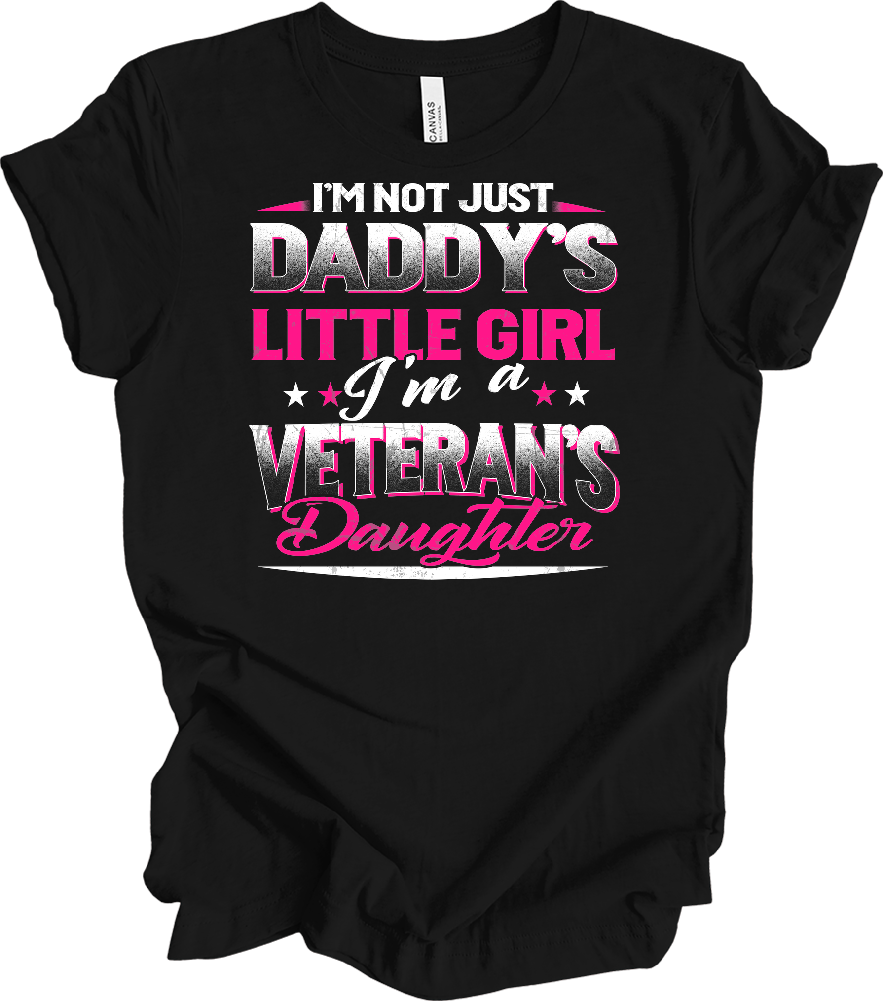 Veteran's Daughter Daddy's Little Girl T-Shirt in Black