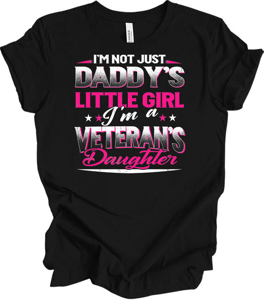 Veteran's Daughter Daddy's Little Girl T-Shirt in Black