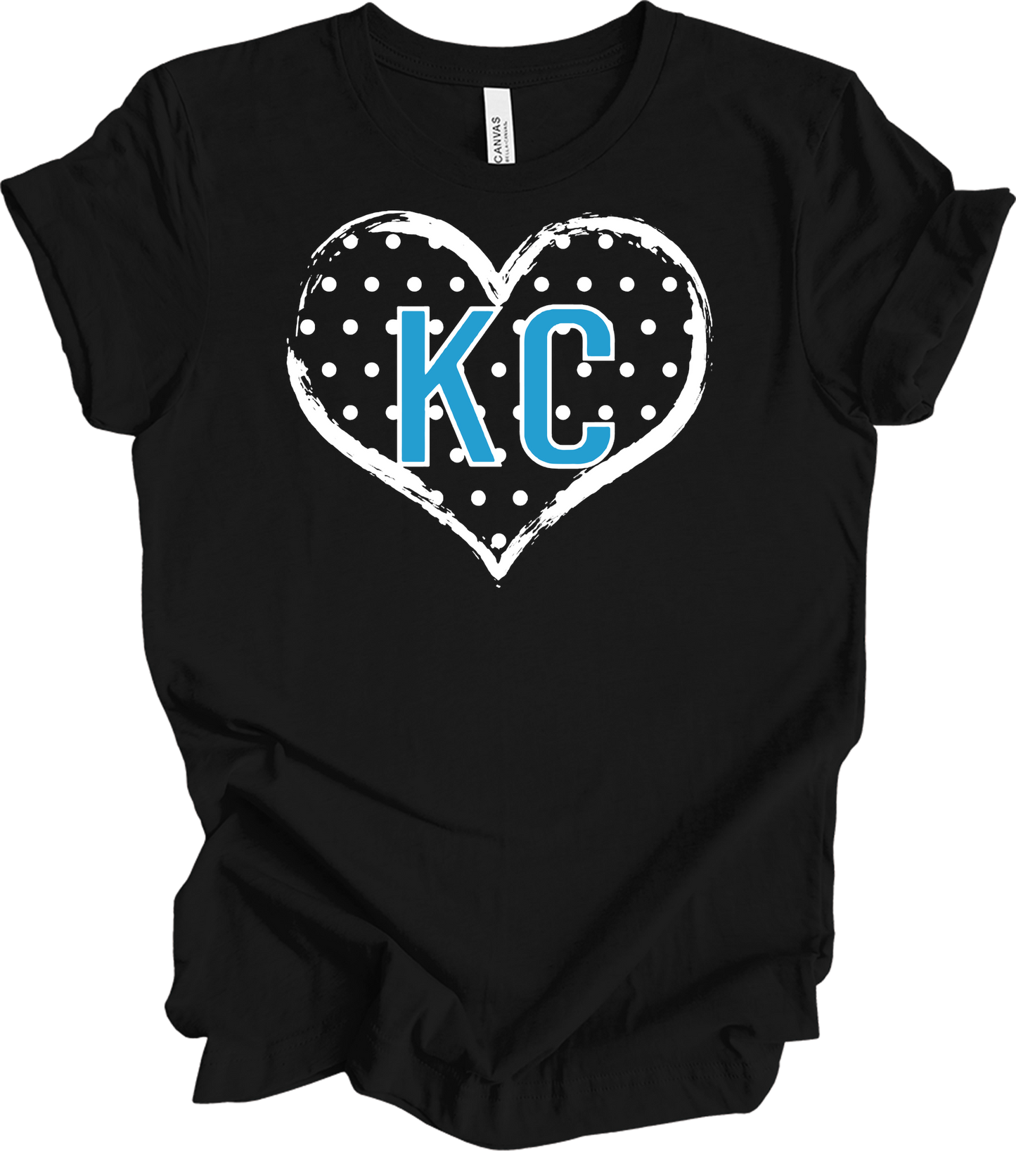 KC Heart Polka Dot T-Shirt in Black