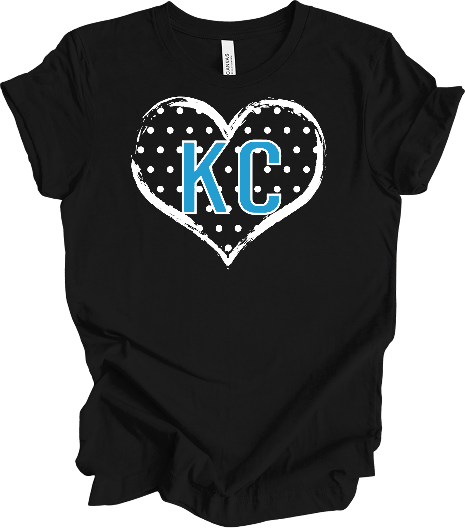 KC Heart Polka Dot T-Shirt in Black