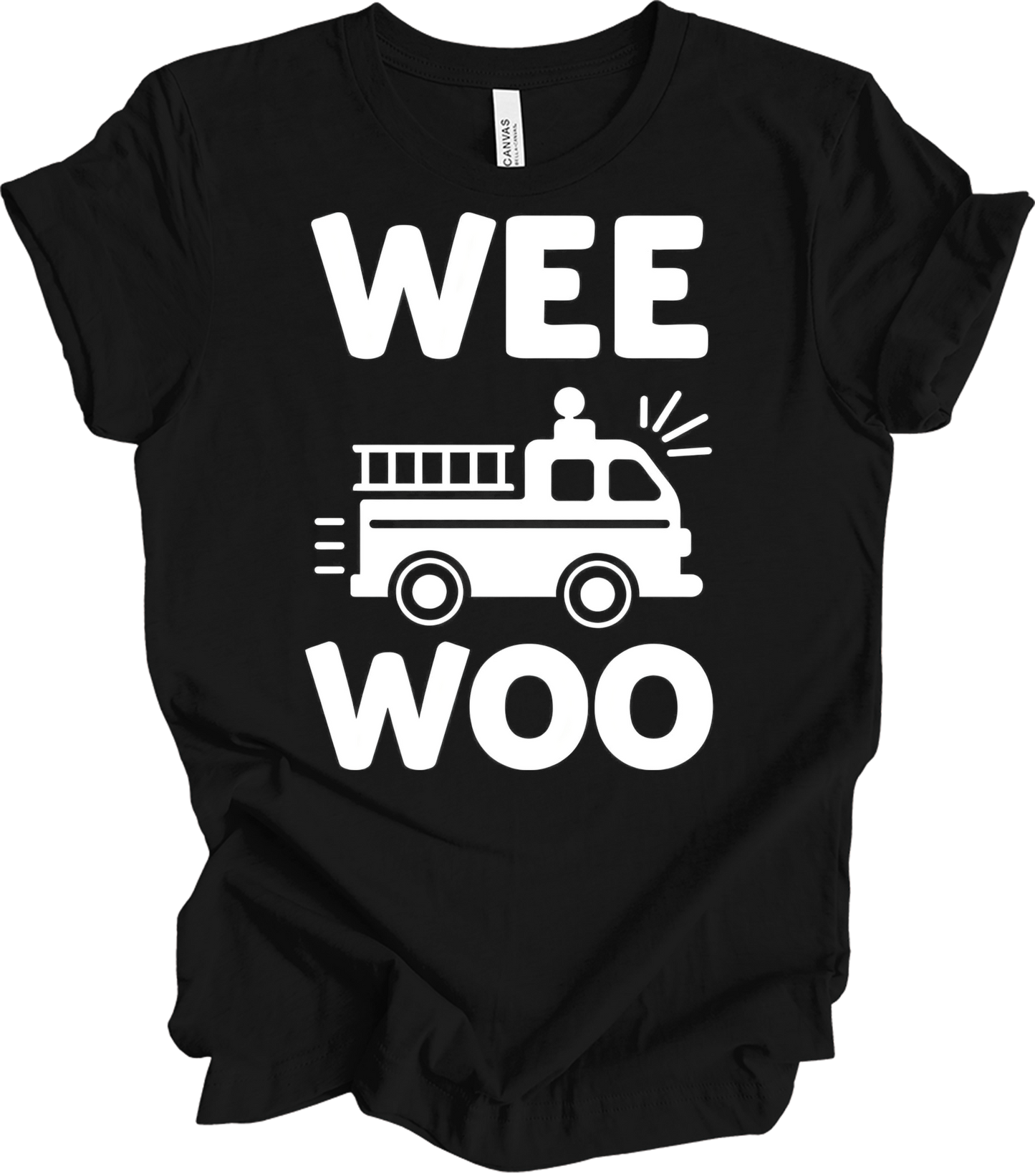 Wee Woo Fire Truck T-Shirt in Black