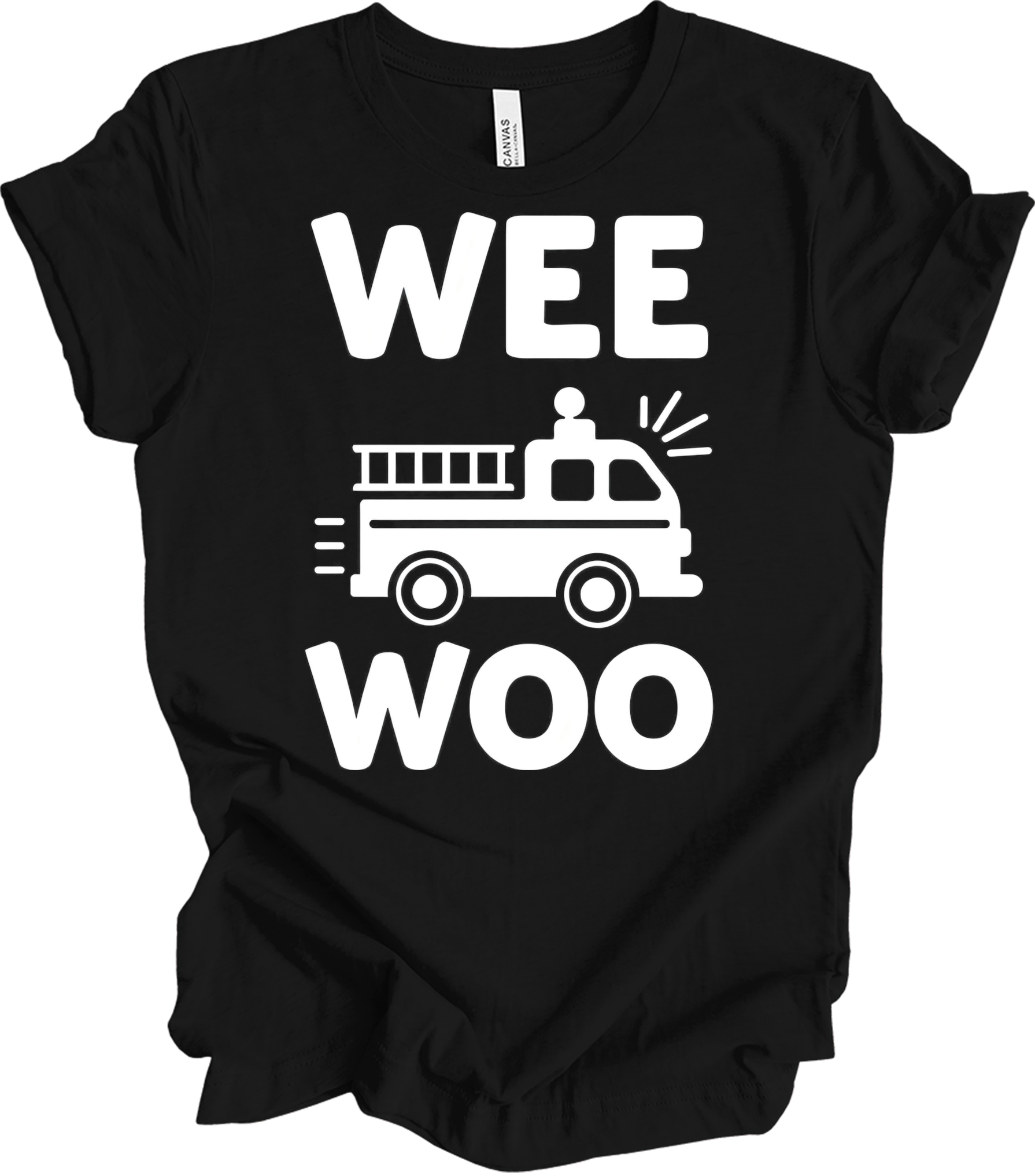 Wee Woo Fire Truck T-Shirt in Black