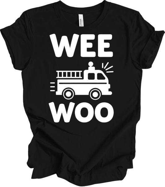Wee Woo Fire Truck T-Shirt in Black