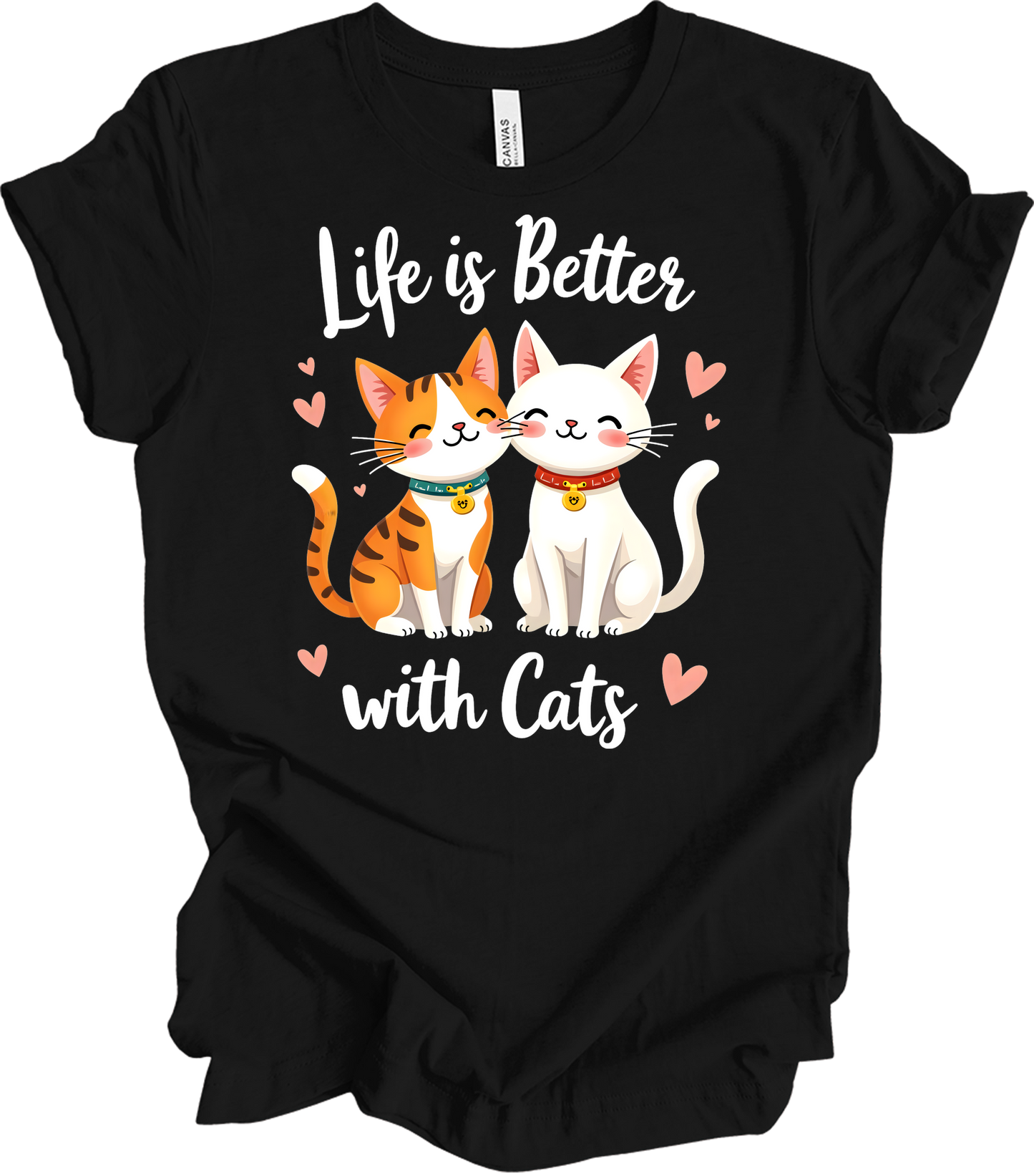 Life is Better with Cats T-Shirt in Black