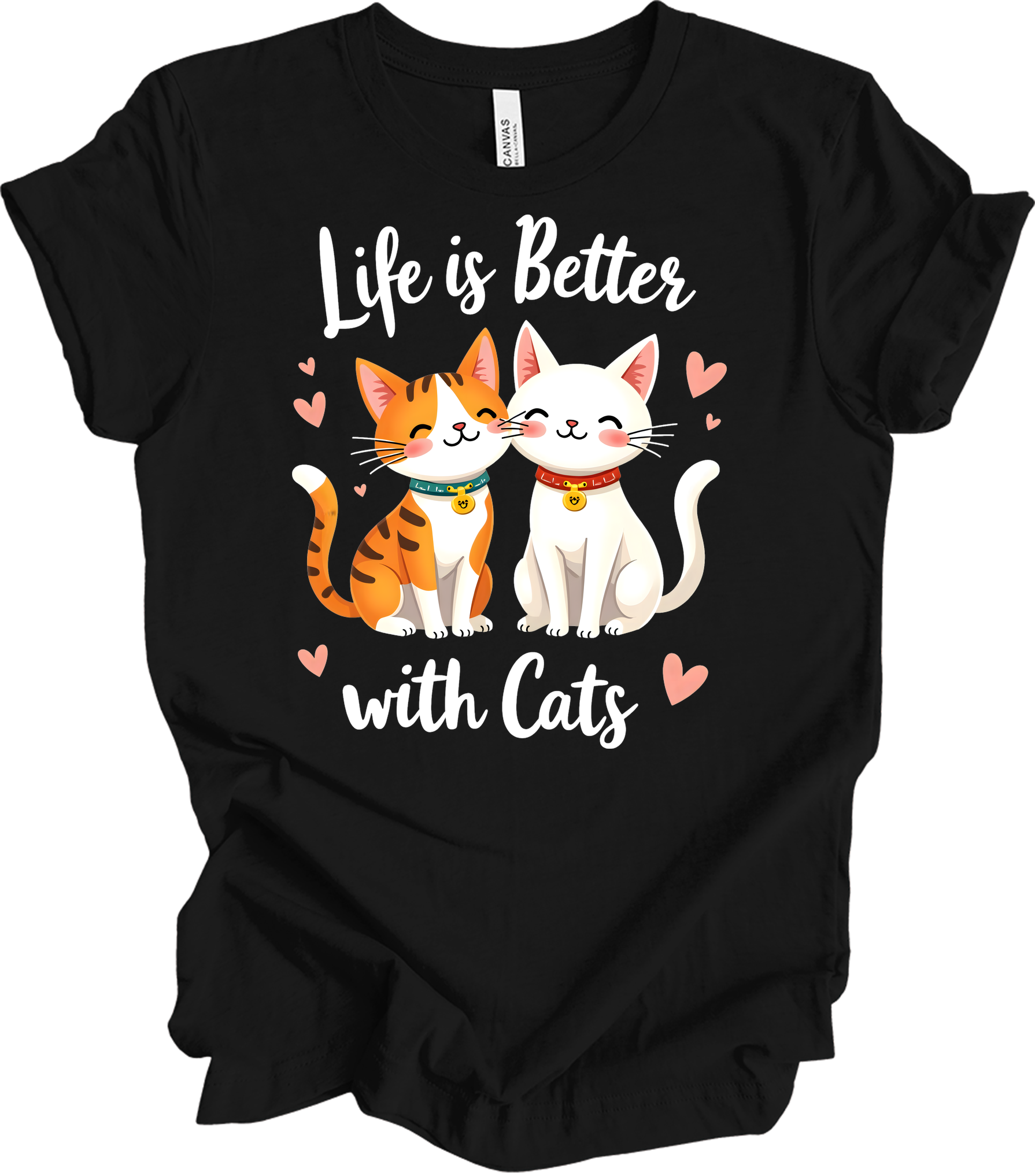 Life is Better with Cats T-Shirt in Black