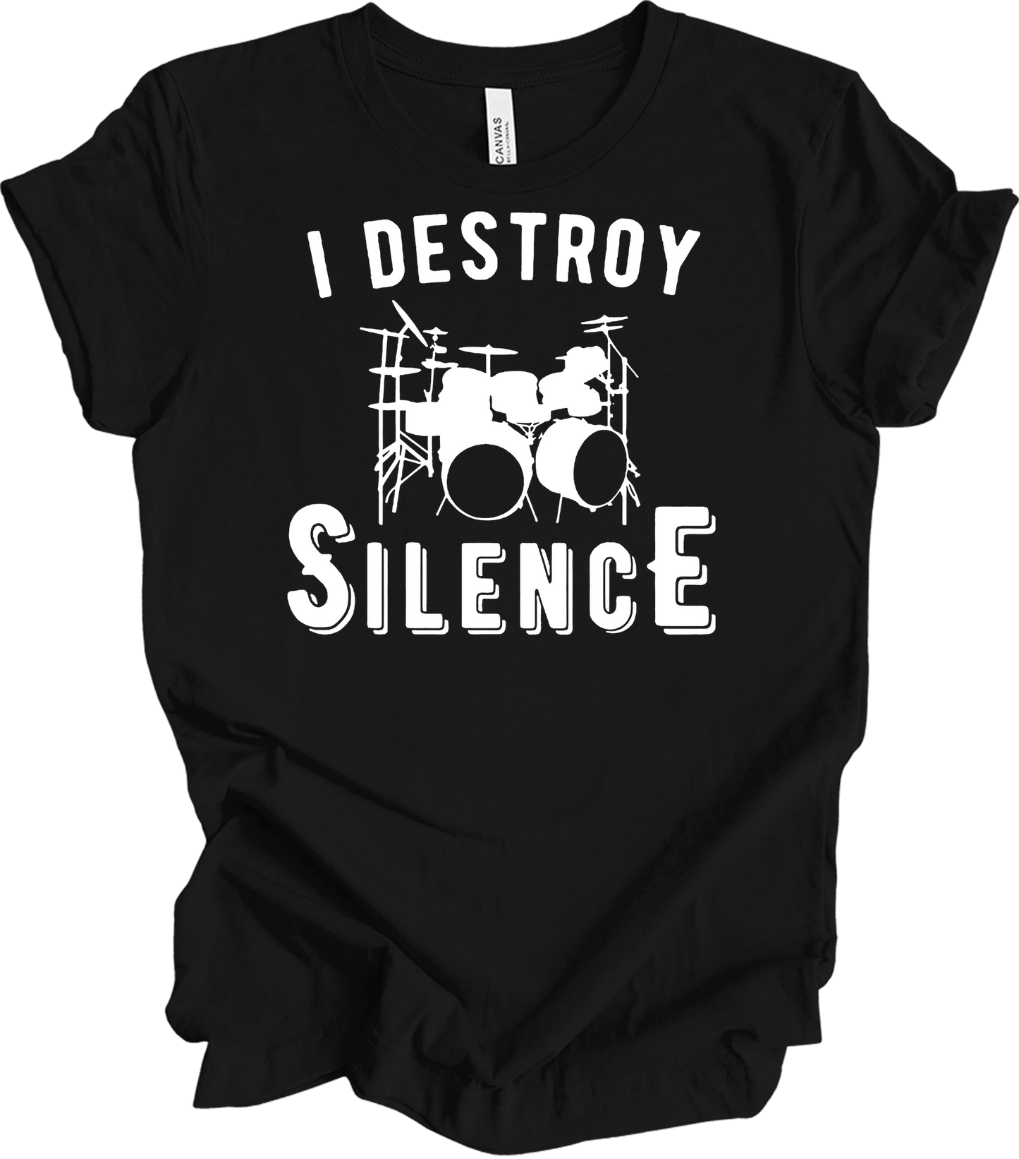 I Destroy Silence Drummer T-Shirt in Black