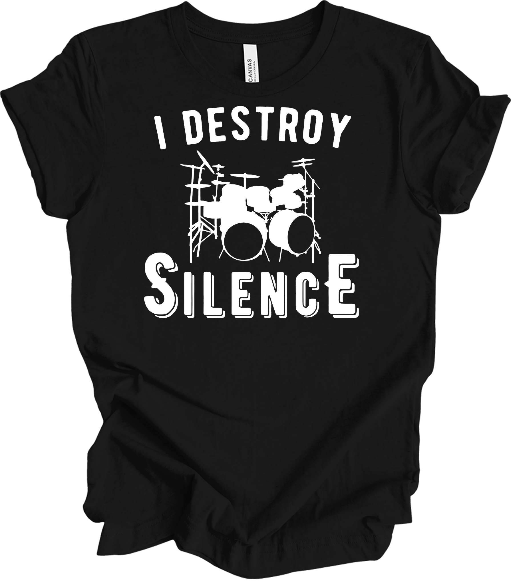 I Destroy Silence Drummer T-Shirt in Black