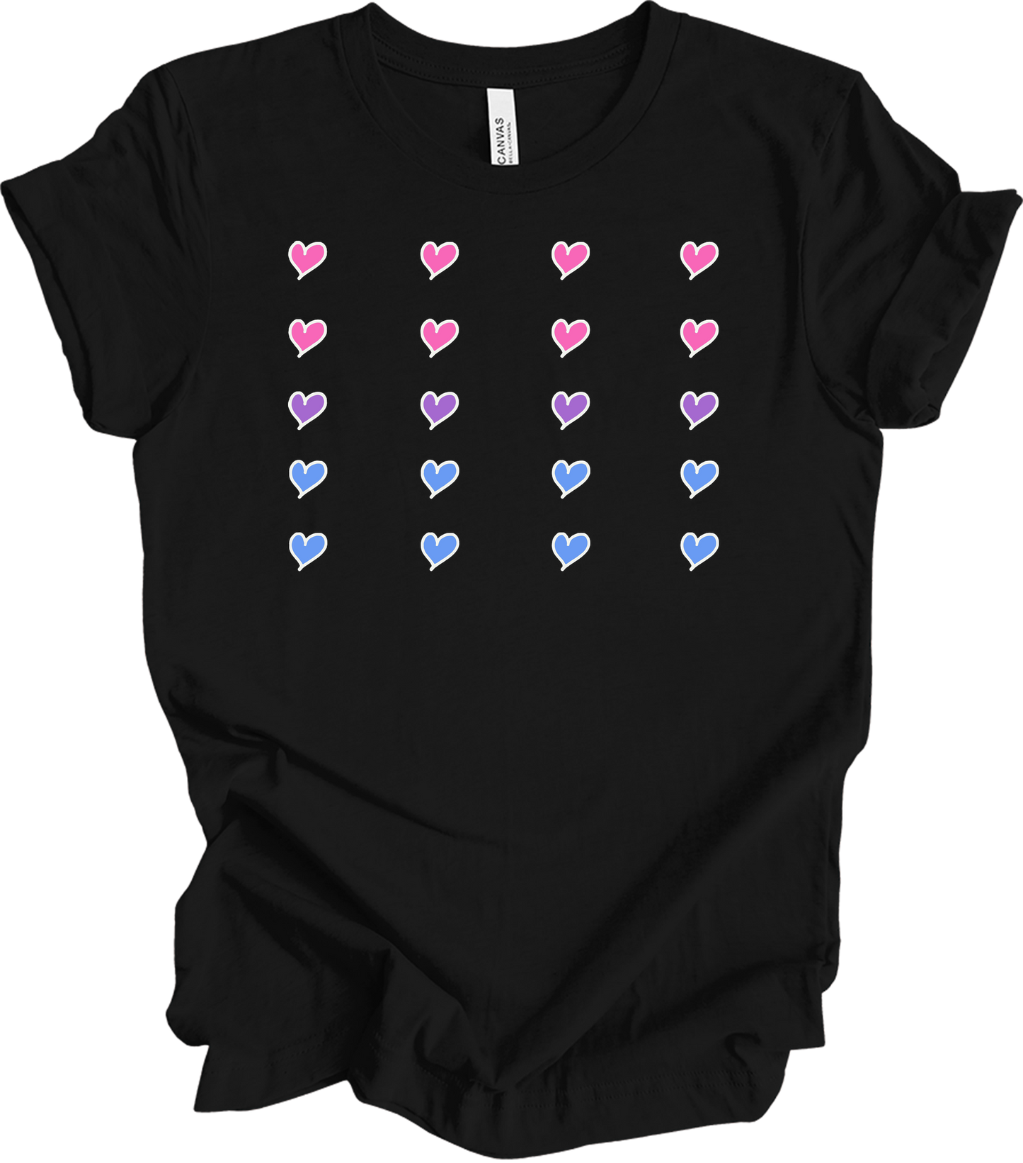 Pride Hearts - Cute Design T-Shirt in Black