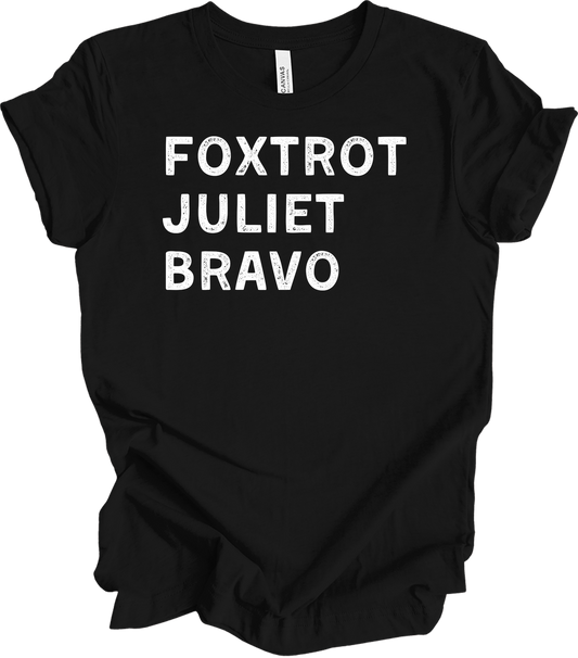 Foxtrot Juliet Bravo Baseball Mom - Retro FJB T-Shirt in Black