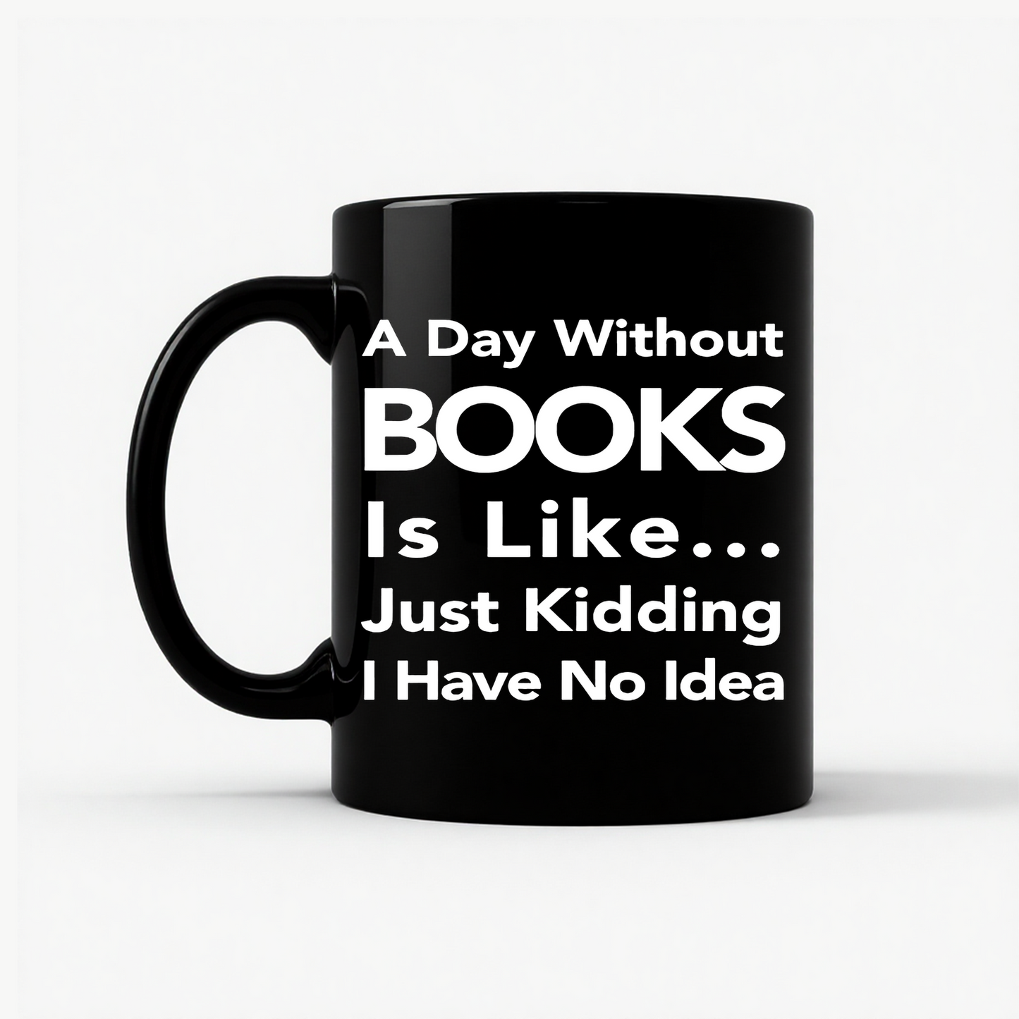 Funny Book Lover Mug in Black