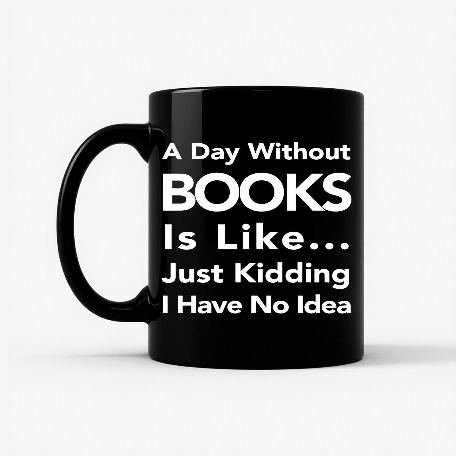 Funny Book Lover Mug in Black