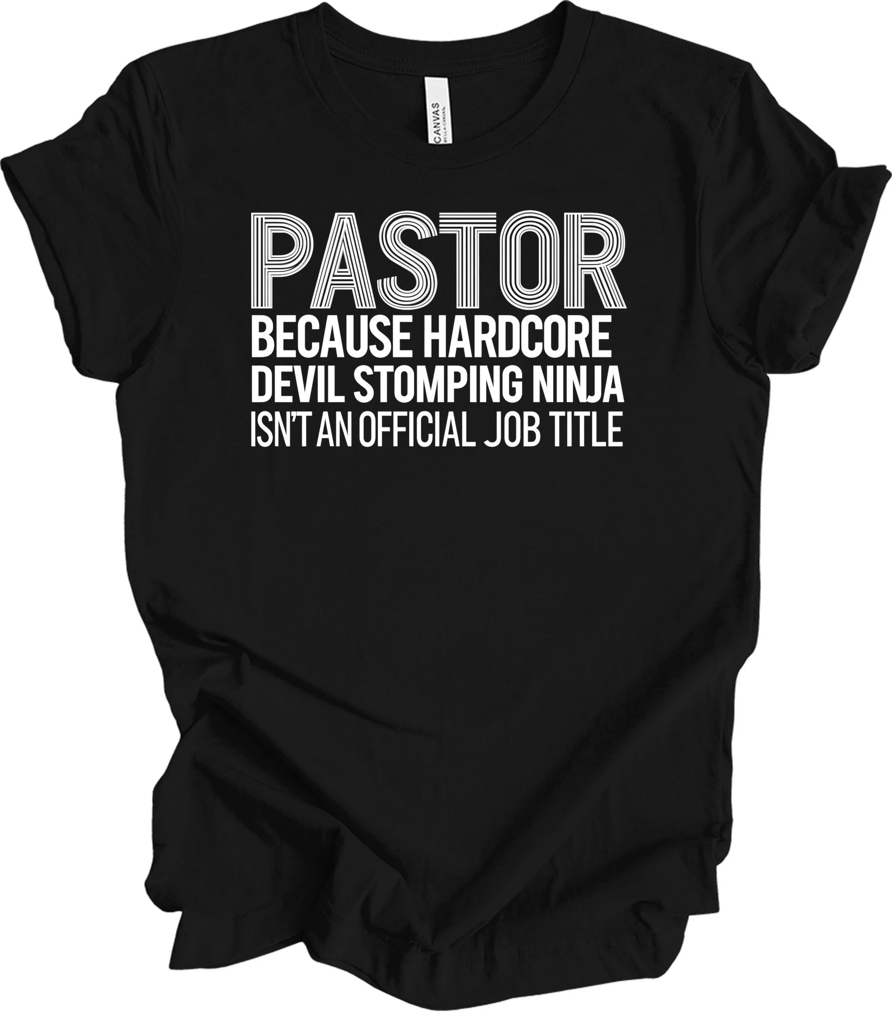 Pastor Devil Stomping Ninja T-Shirt in Black