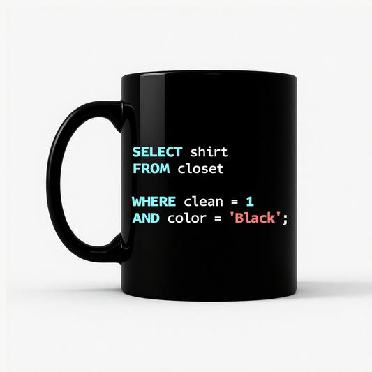 SQL Query : SELECT FROM Closet Mug in Black