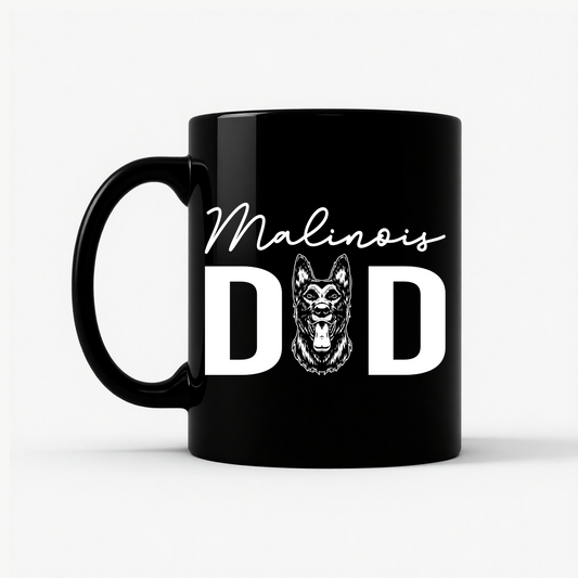 Malinois Dad Gift Mug in Black