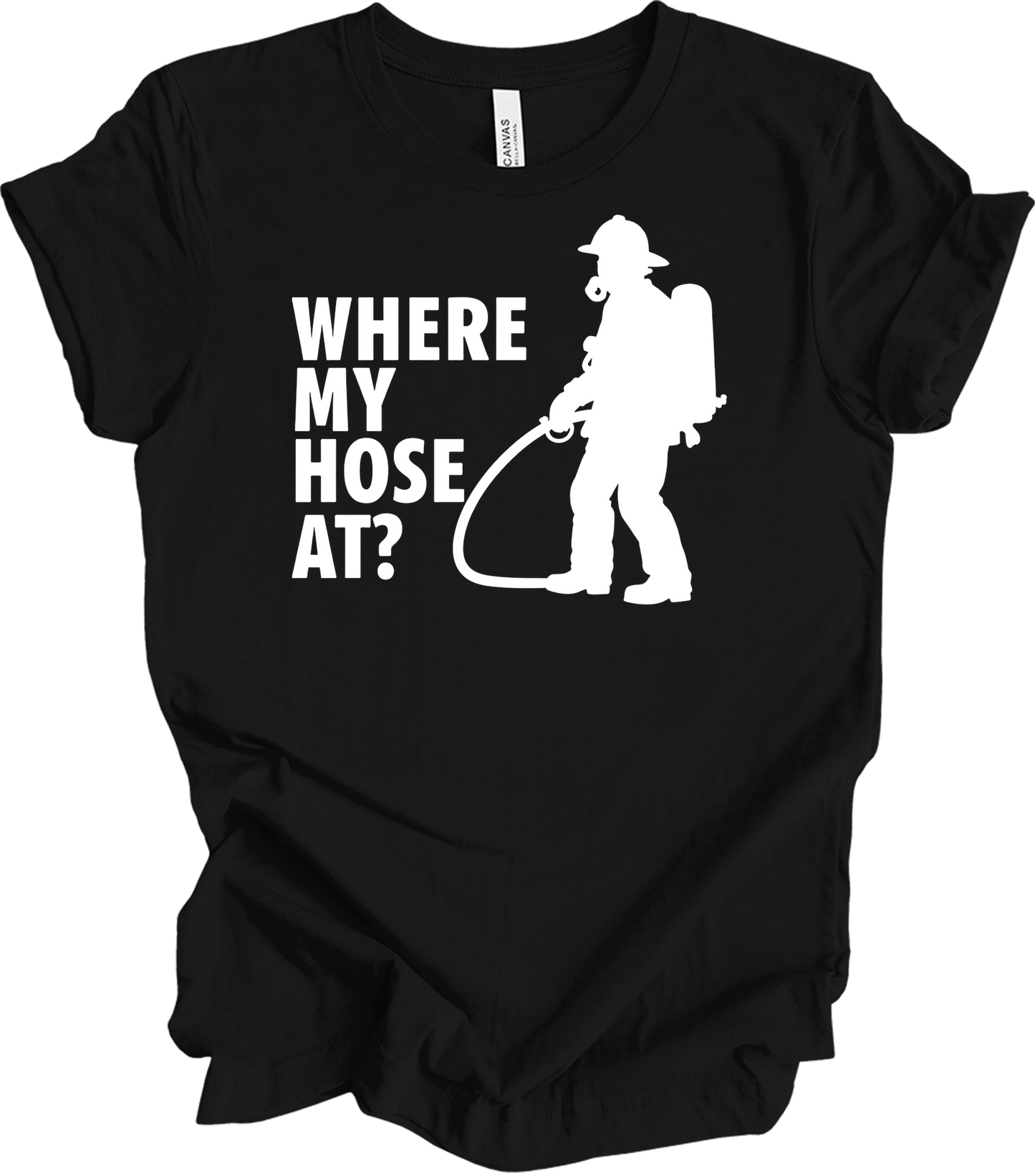 Where My Hose At? Unisex T-Shirt in Black