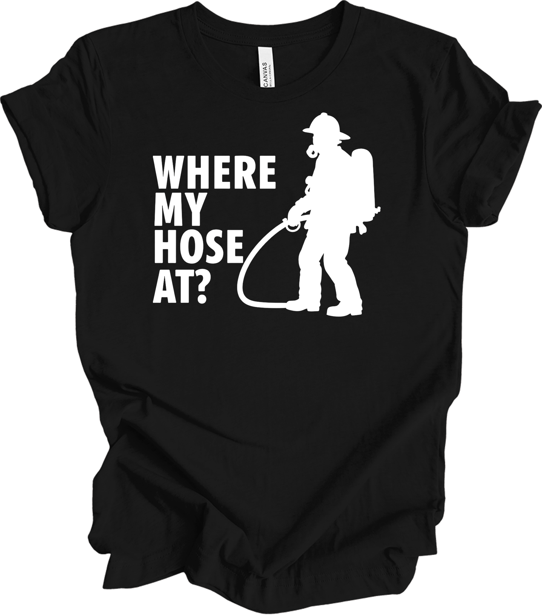 Where My Hose At? Unisex T-Shirt in Black