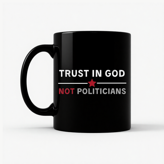 Trust in God Not Politicians Mug in Black