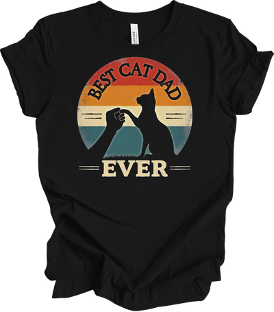 Best Cat Dad Ever Retro Tee