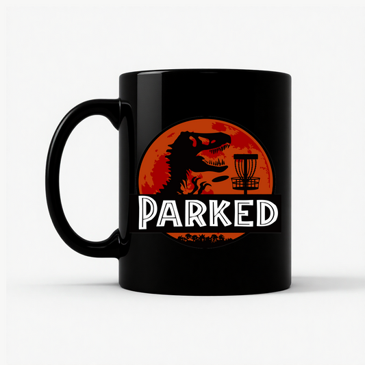 Jurassic Park Parked Disc Golf T-Rex Mug in Black