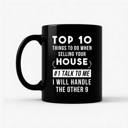Real Estate Agent : Talk to Me Mug in Black