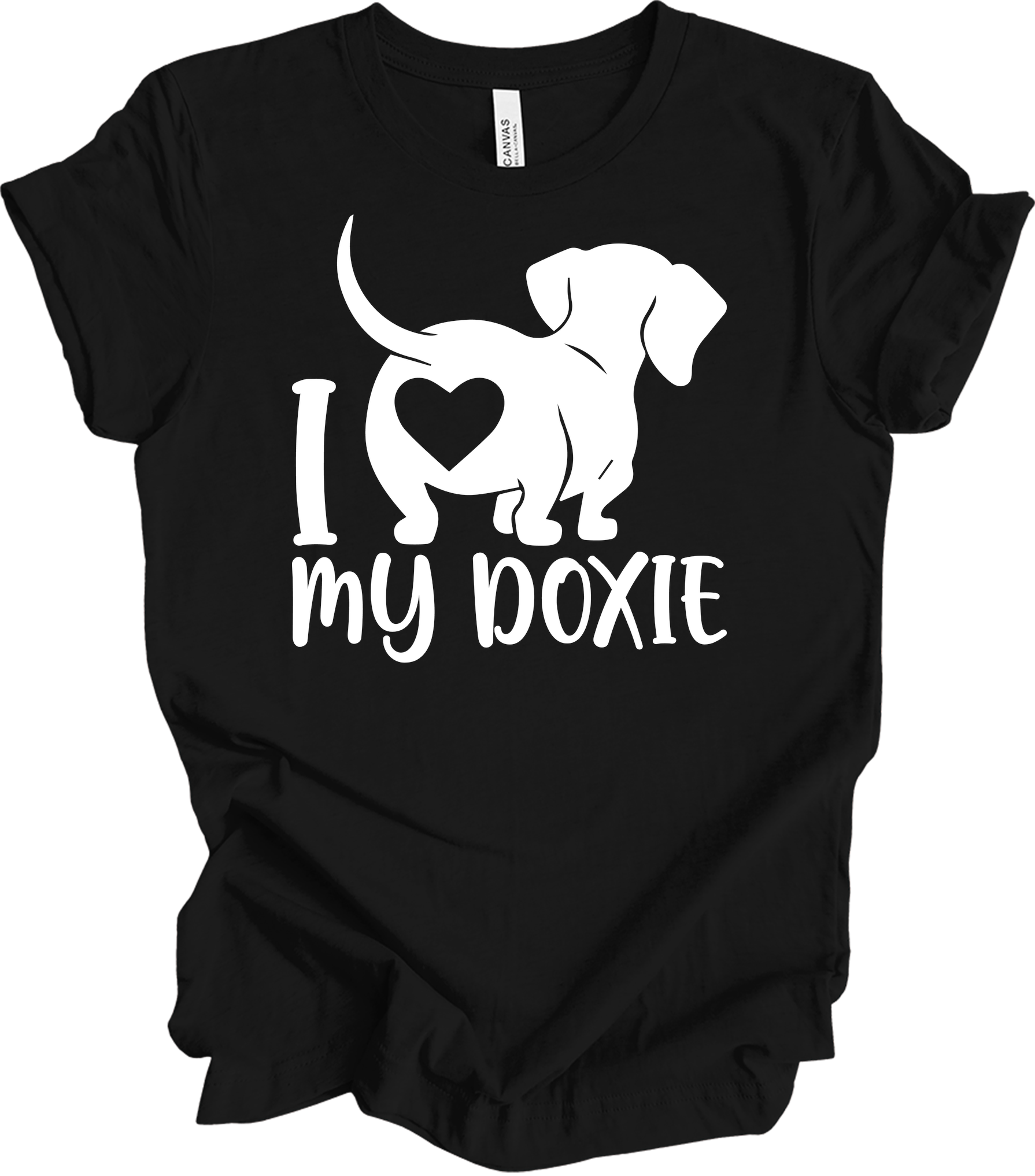 I Love My Doxie Mom T-Shirt in Black