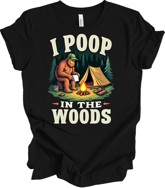 Bigfoot Camping - Funny T-Shirt in Black