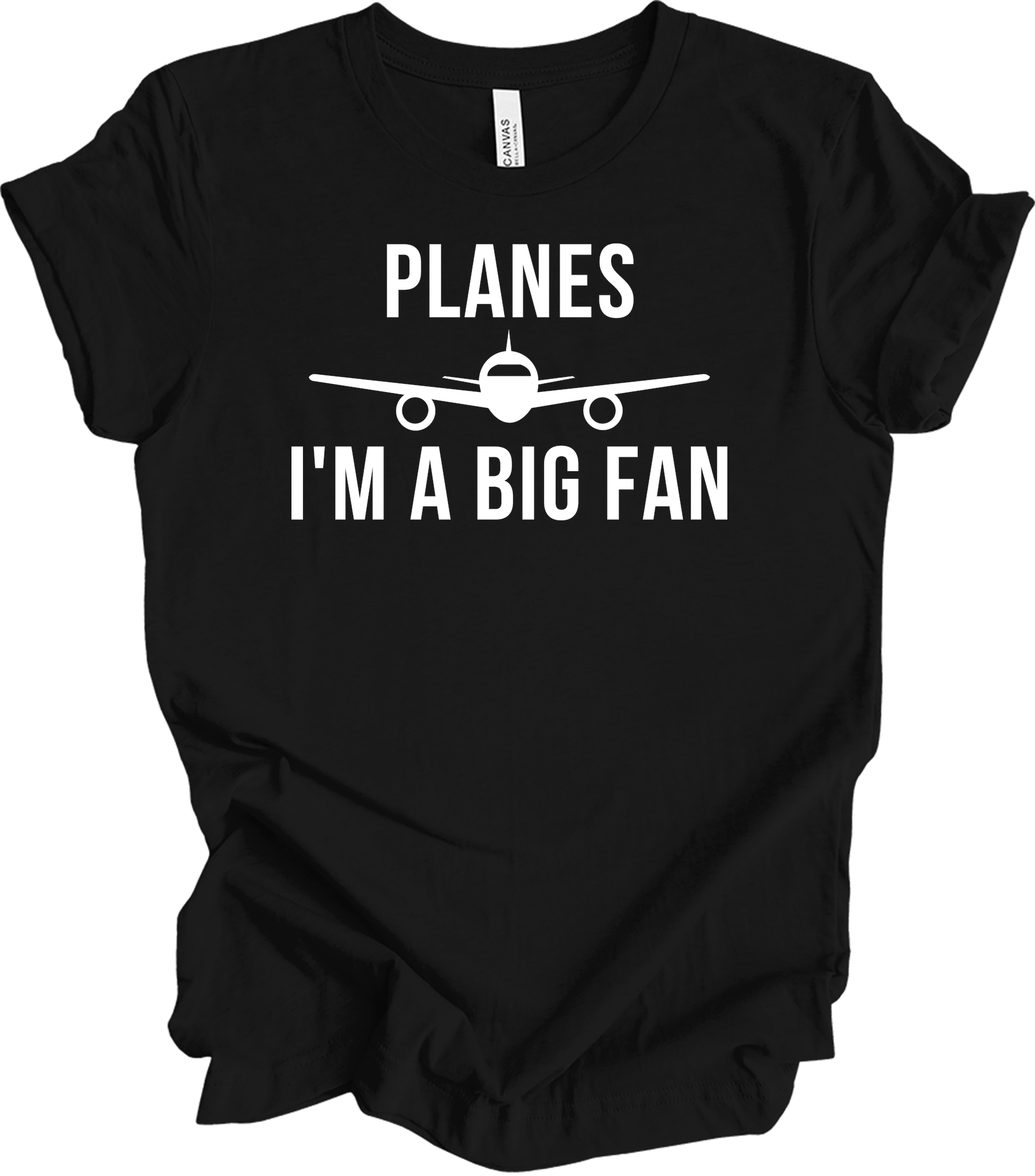 Planes I'm A Big Fan T-Shirt in Black