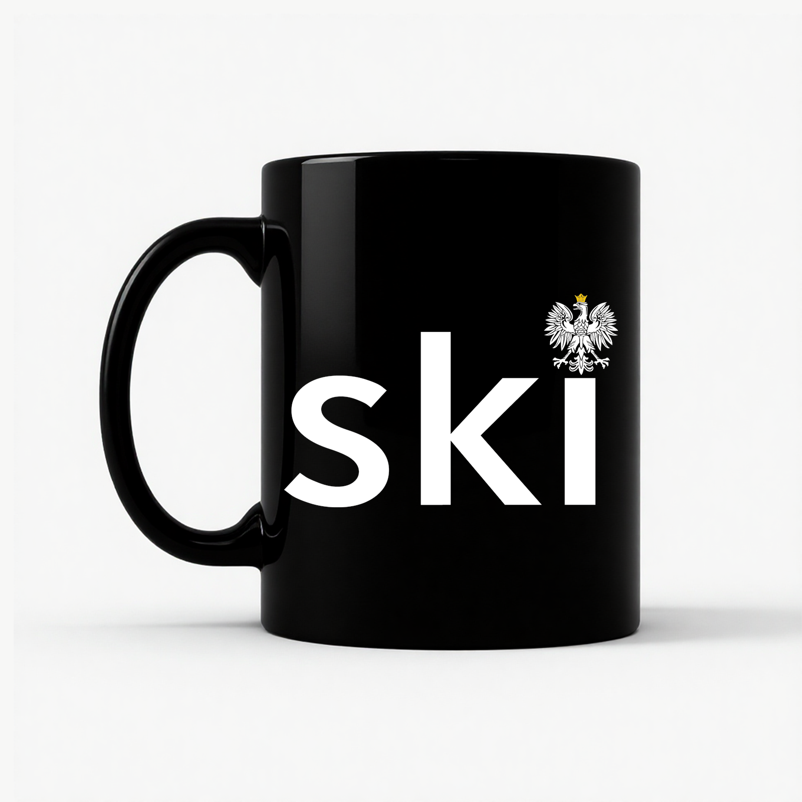 Ski Polish Surname - Polish Eagle Heritage Mug in Black
