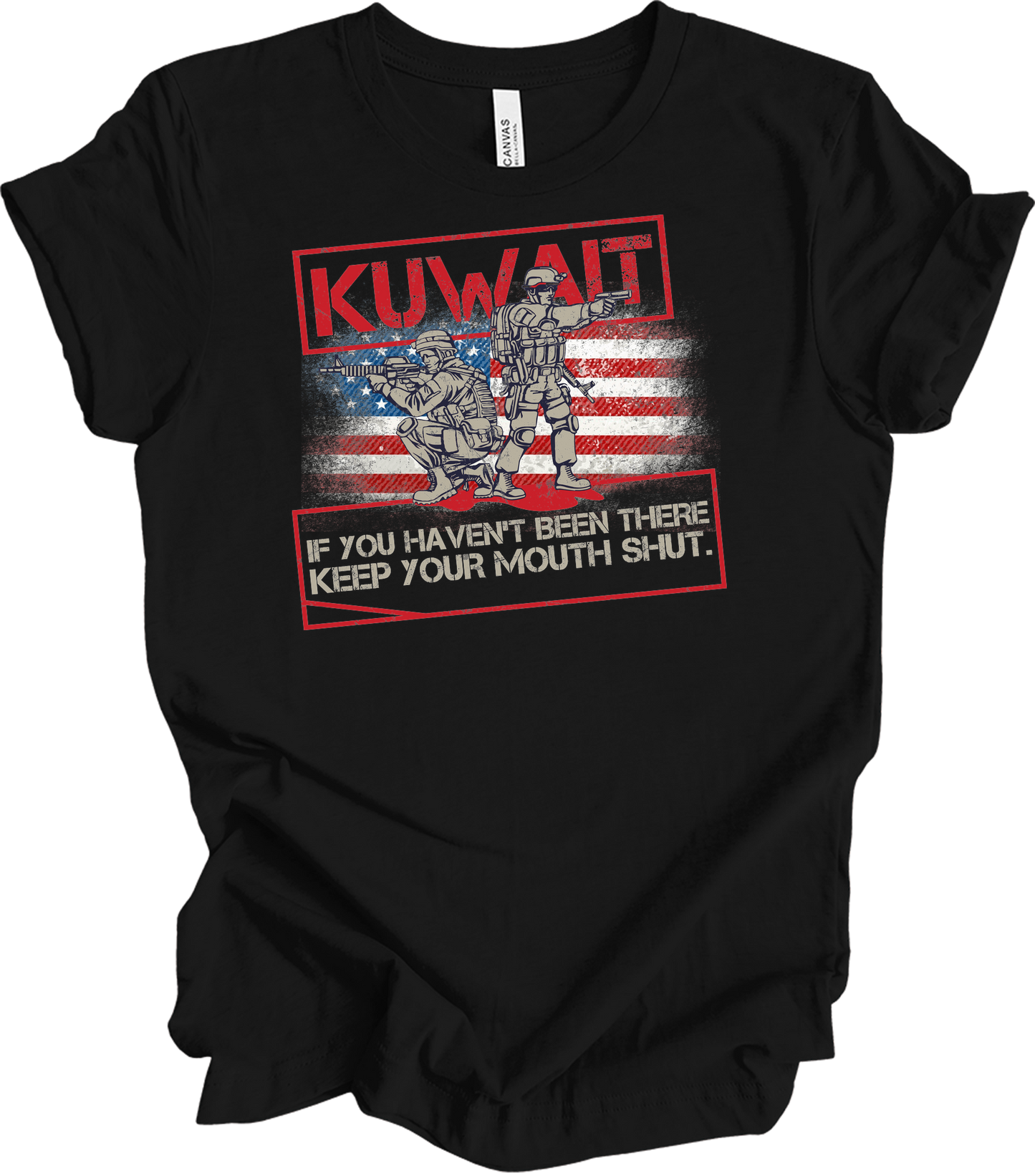 Desert Storm Gulf War Kuwait Veteran T-Shirt in Black