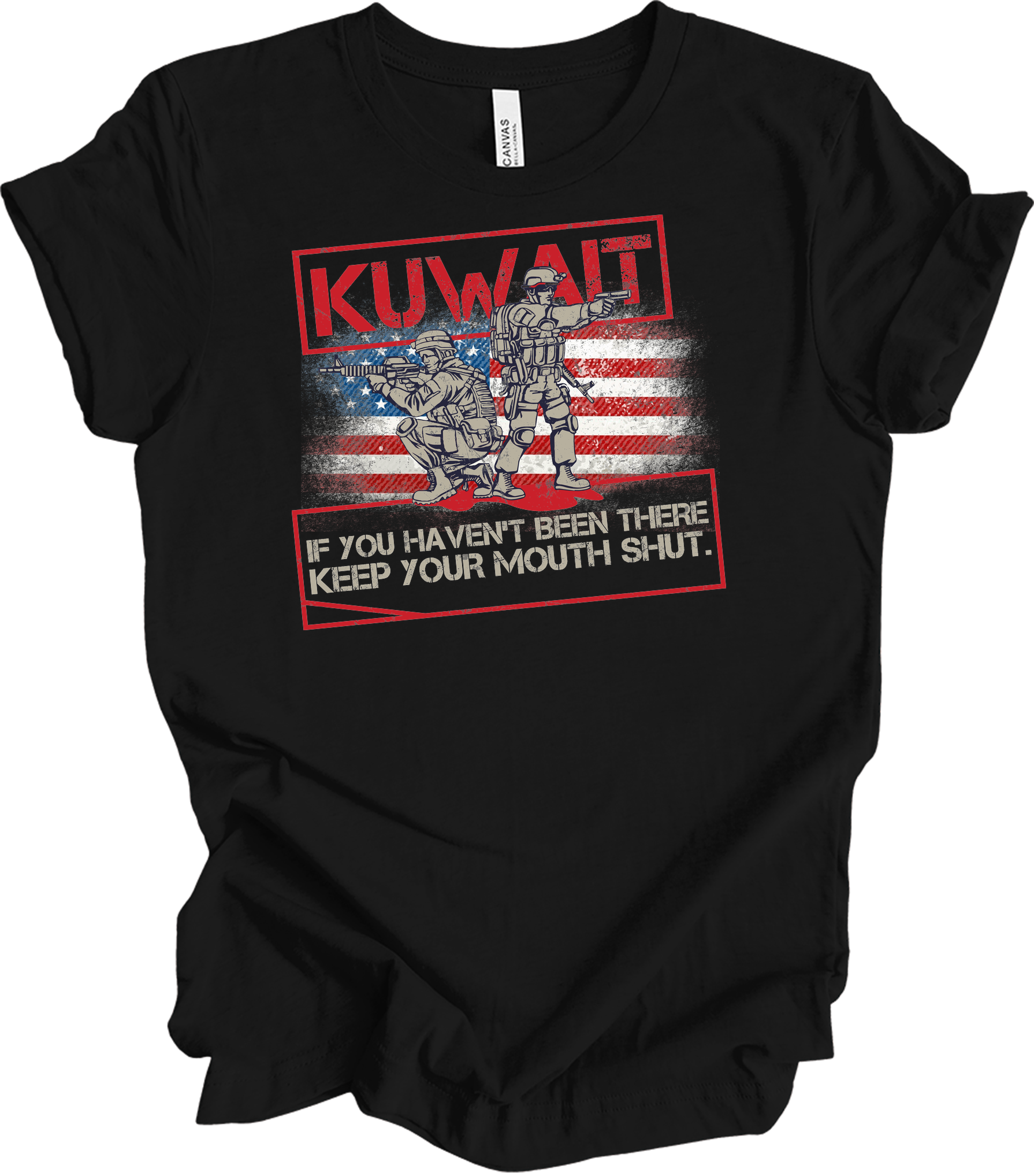 Desert Storm Gulf War Kuwait Veteran T-Shirt in Black