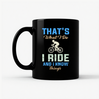 I Ride Bike and I Know Things Mug