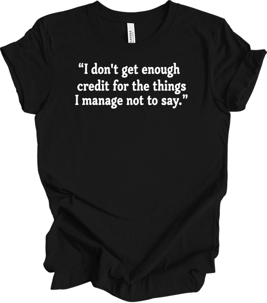 Credit Manager Humor T-Shirt in Black