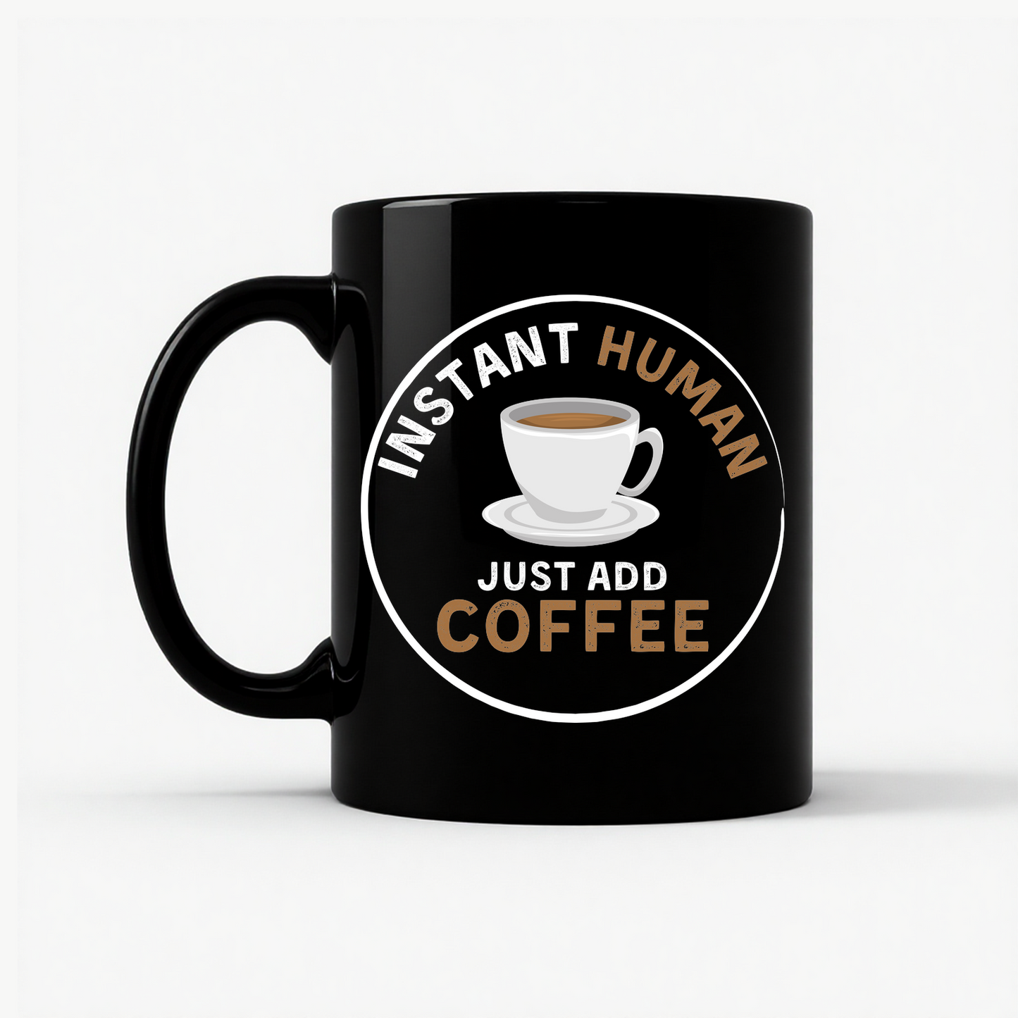 Instant Human Coffee Mug in Black