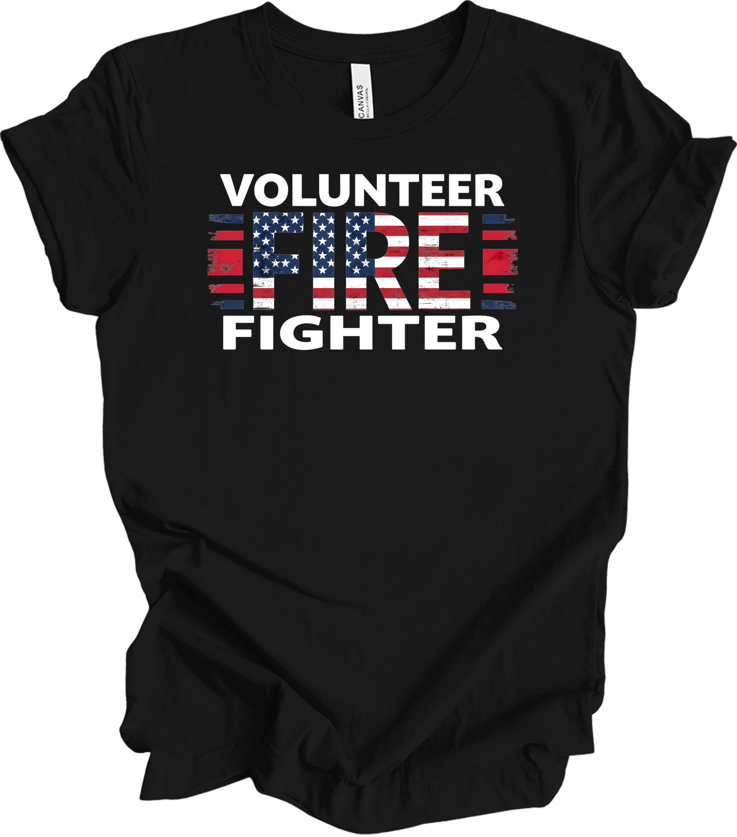 Volunr Firefighter USA Flag T-Shirt in Black