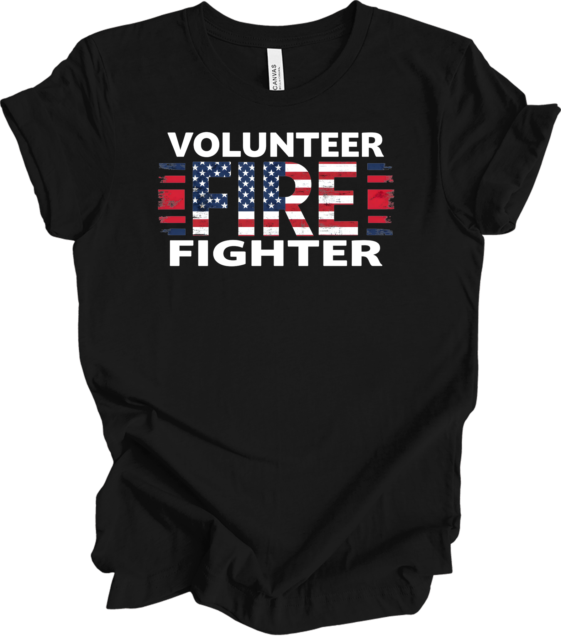 Volunr Firefighter USA Flag T-Shirt in Black