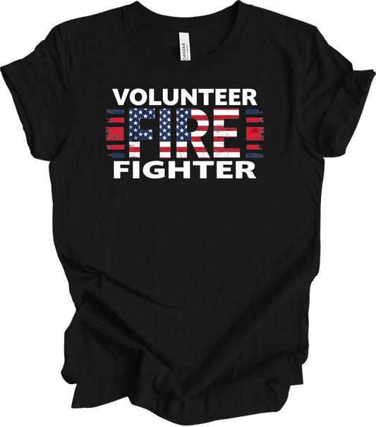 Volunr Firefighter USA Flag T-Shirt in Black