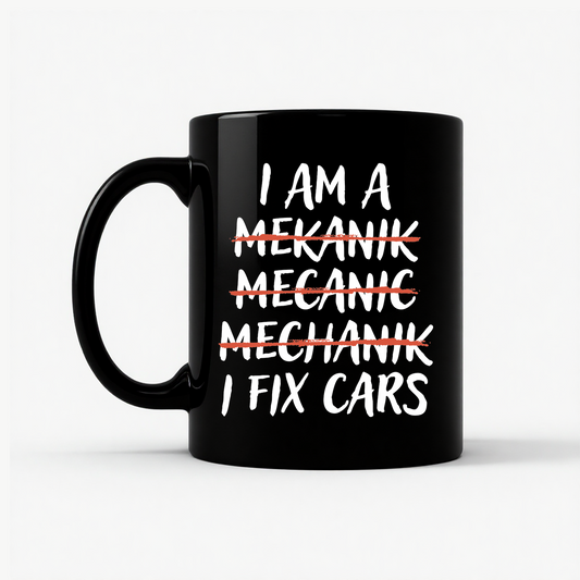 I'm A Mechanic I Fix Cars Mug in Black