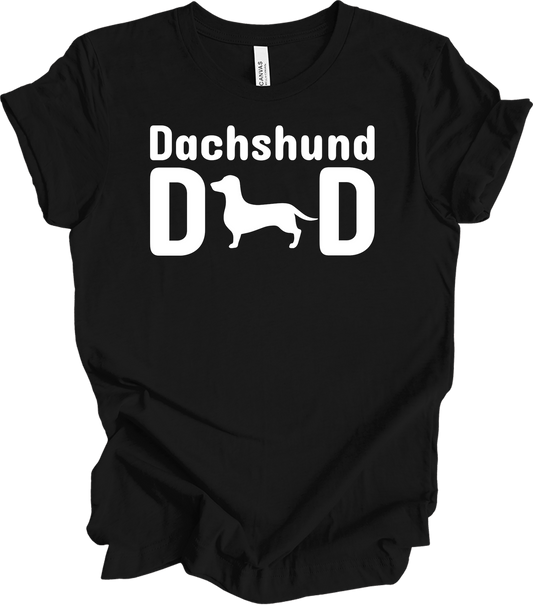 Dachshund Dad - Retro Vintage Wiener Dog T-Shirt in Black