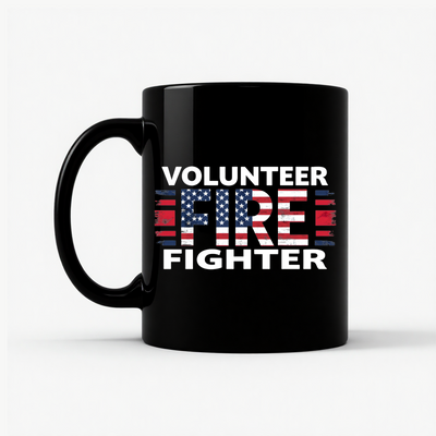 Volunteer Firefighter USA Flag Mug