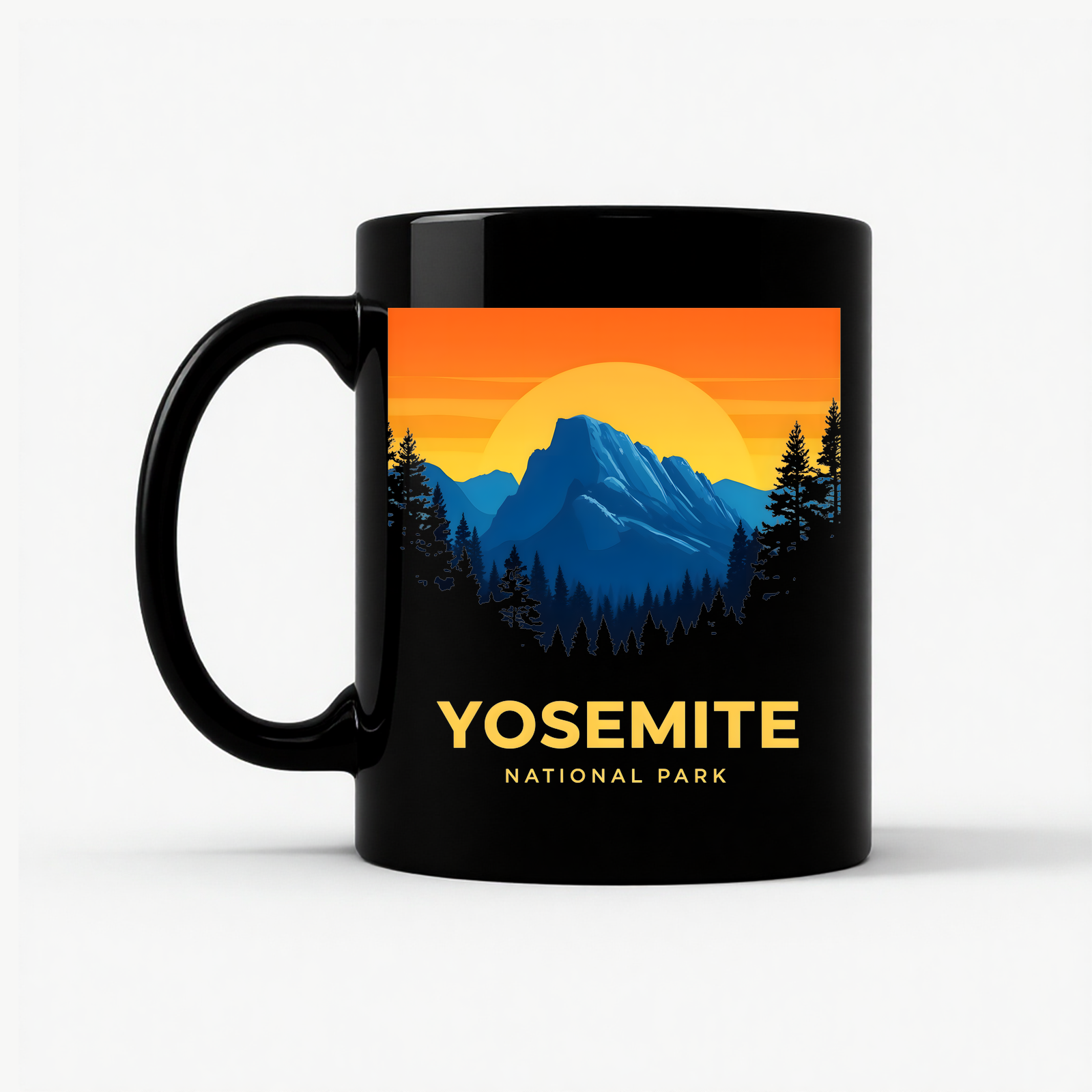Yosemite Park Sunset Mug in Black