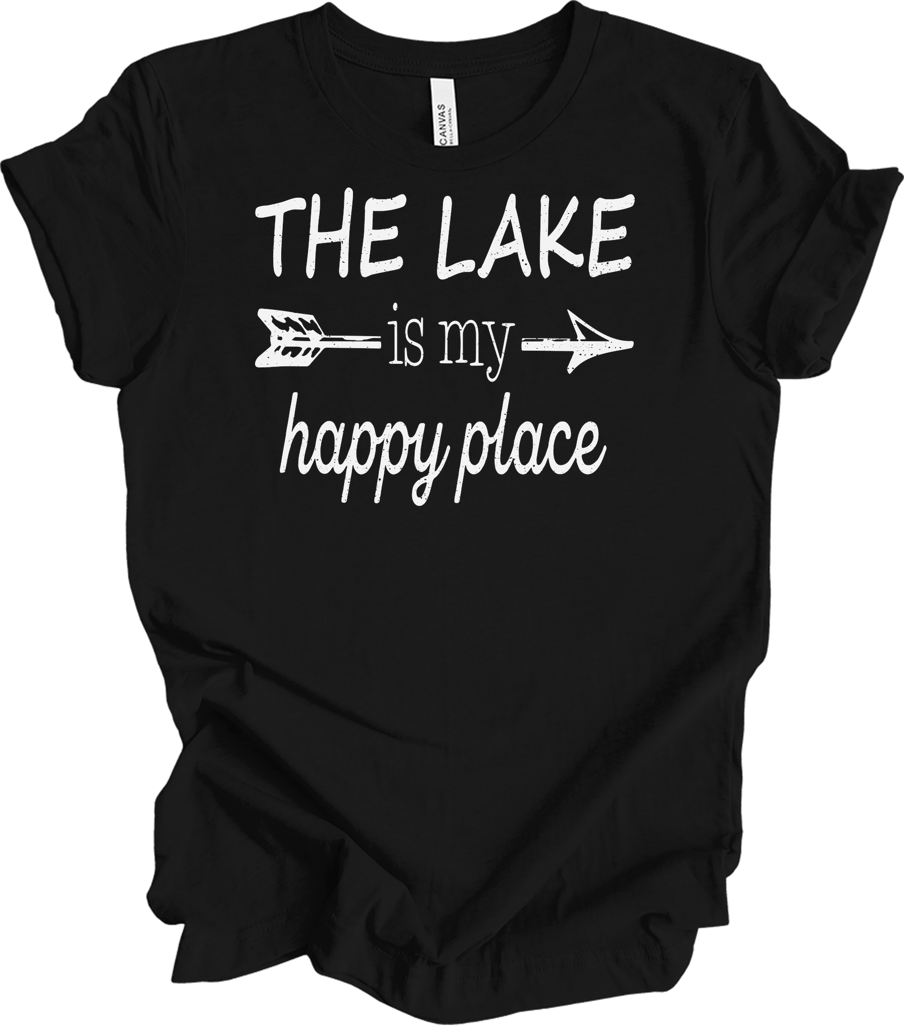 The Lake Is My Happy Place T-Shirt in Black