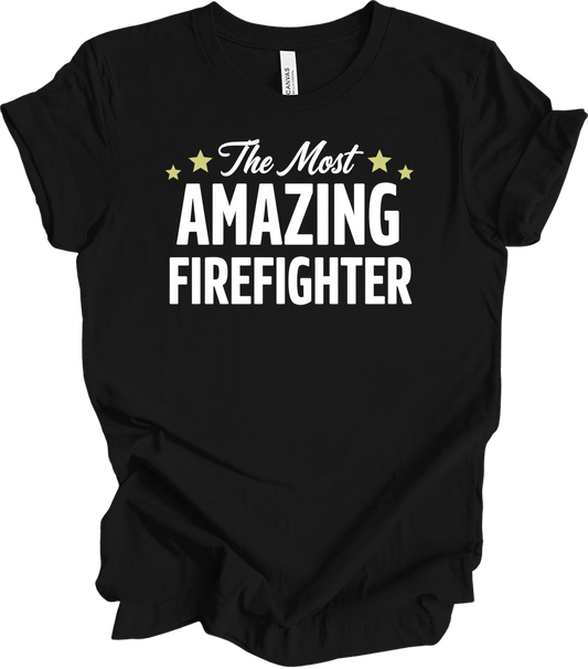 Amazing Firefighter Gift T-Shirt in Black