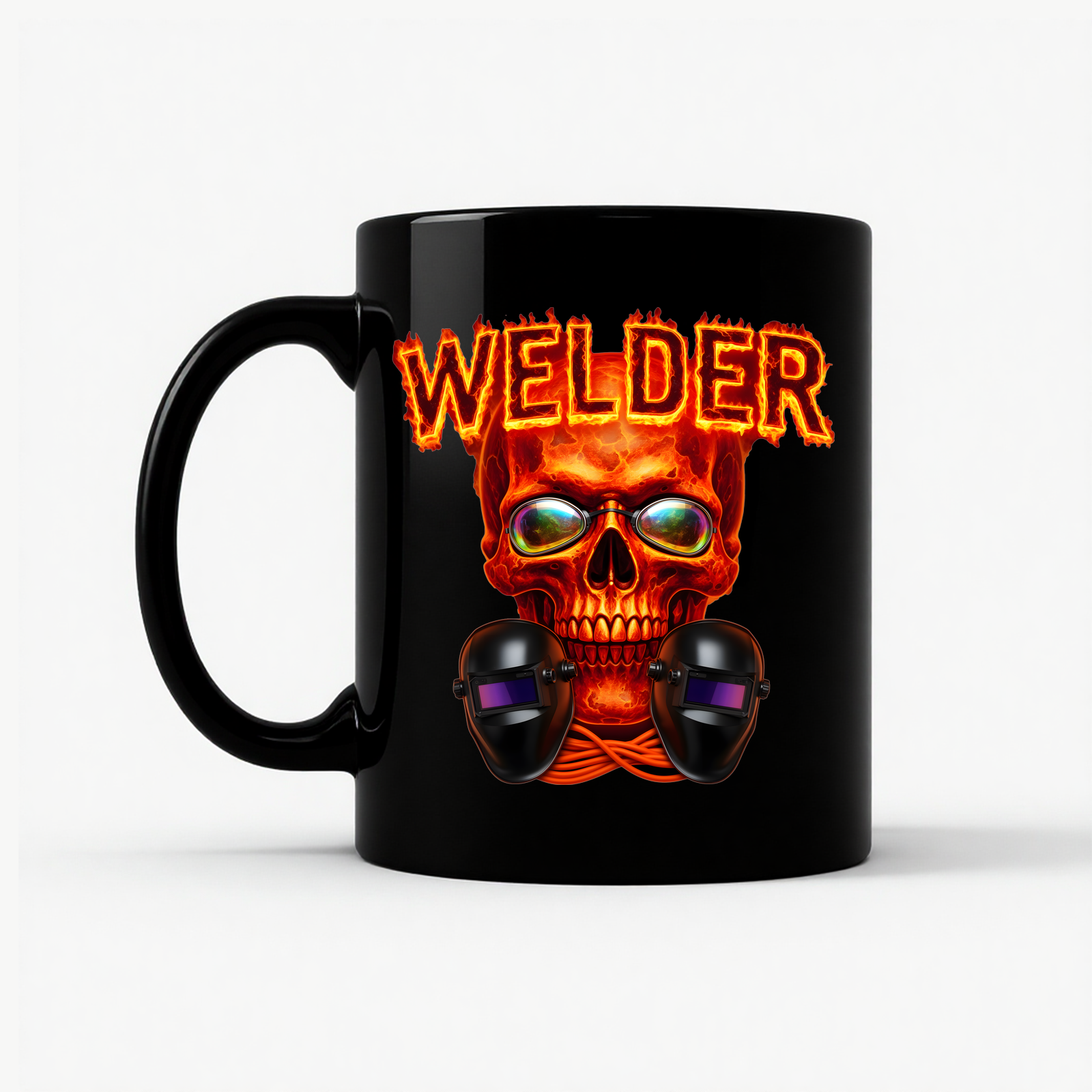 Welder Skull Gift Mug in Black